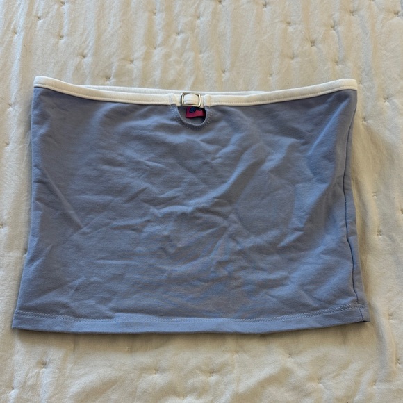 Edikted Dresses & Skirts - Edikted Light Blue Strapless Mini Skirt with White Trim